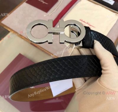 AAA Replica Ferragamo Fish Pattern Leather Belt - Men's Gift